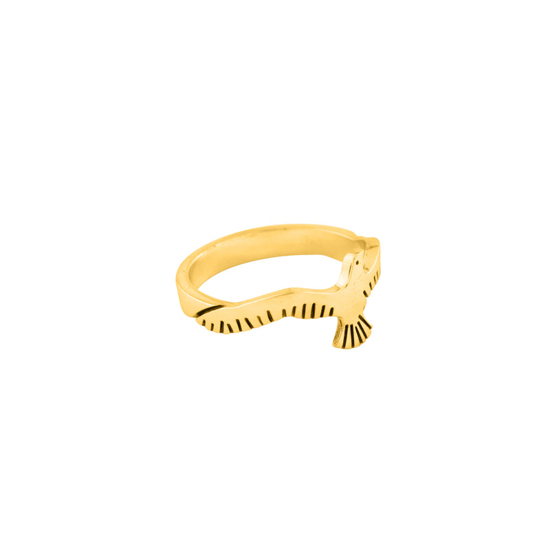 Modern Peyote Bird Ring in Gold