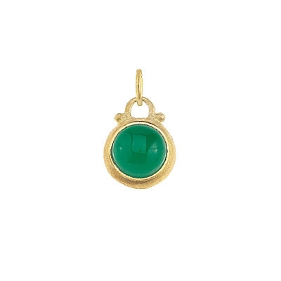 May-- Emerald Green Onyx Charm in Gold