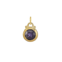 September-- Iolite Birthstone Charm in Gold