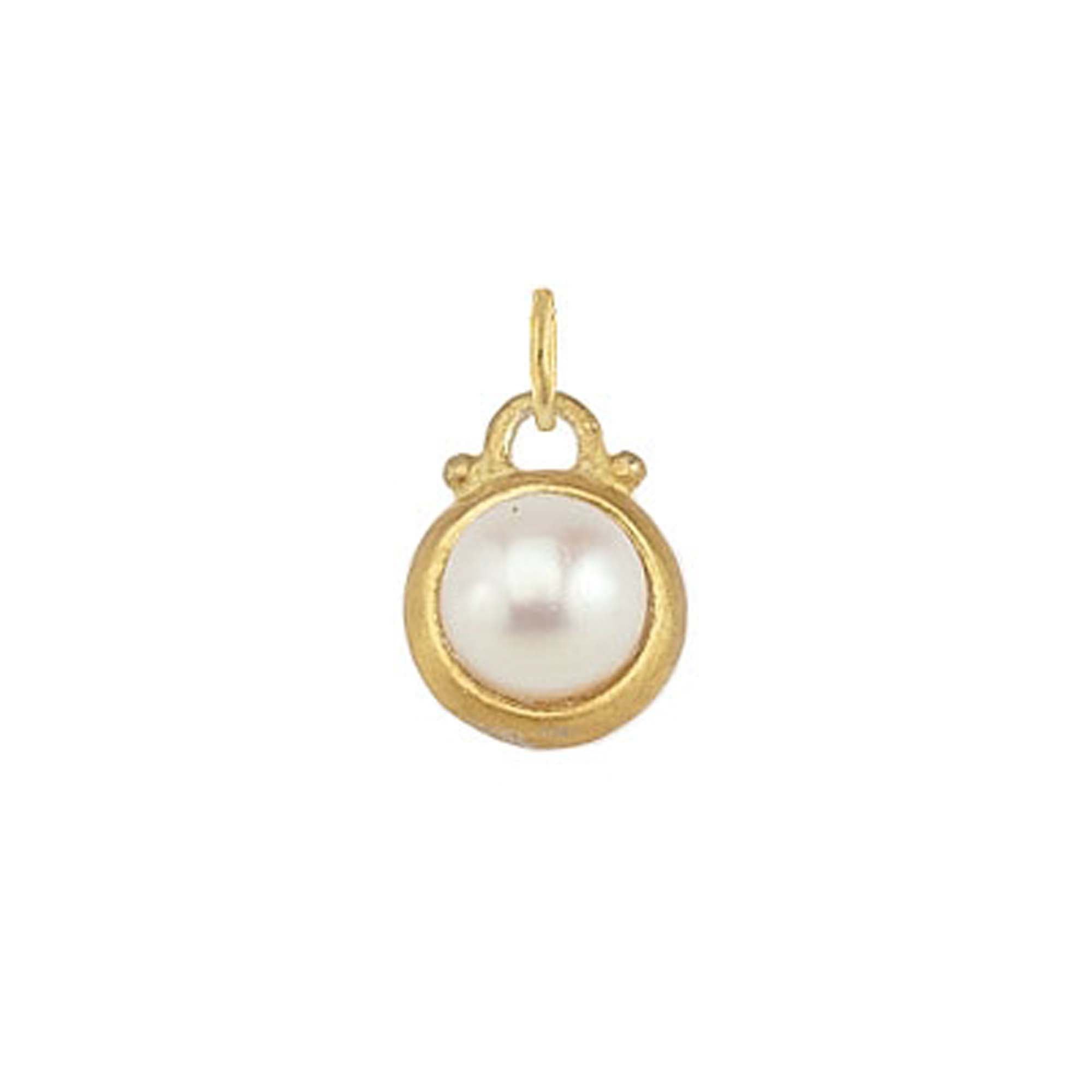 June -- Pearl Birthstone Charm in Gold - FINAL SALE
