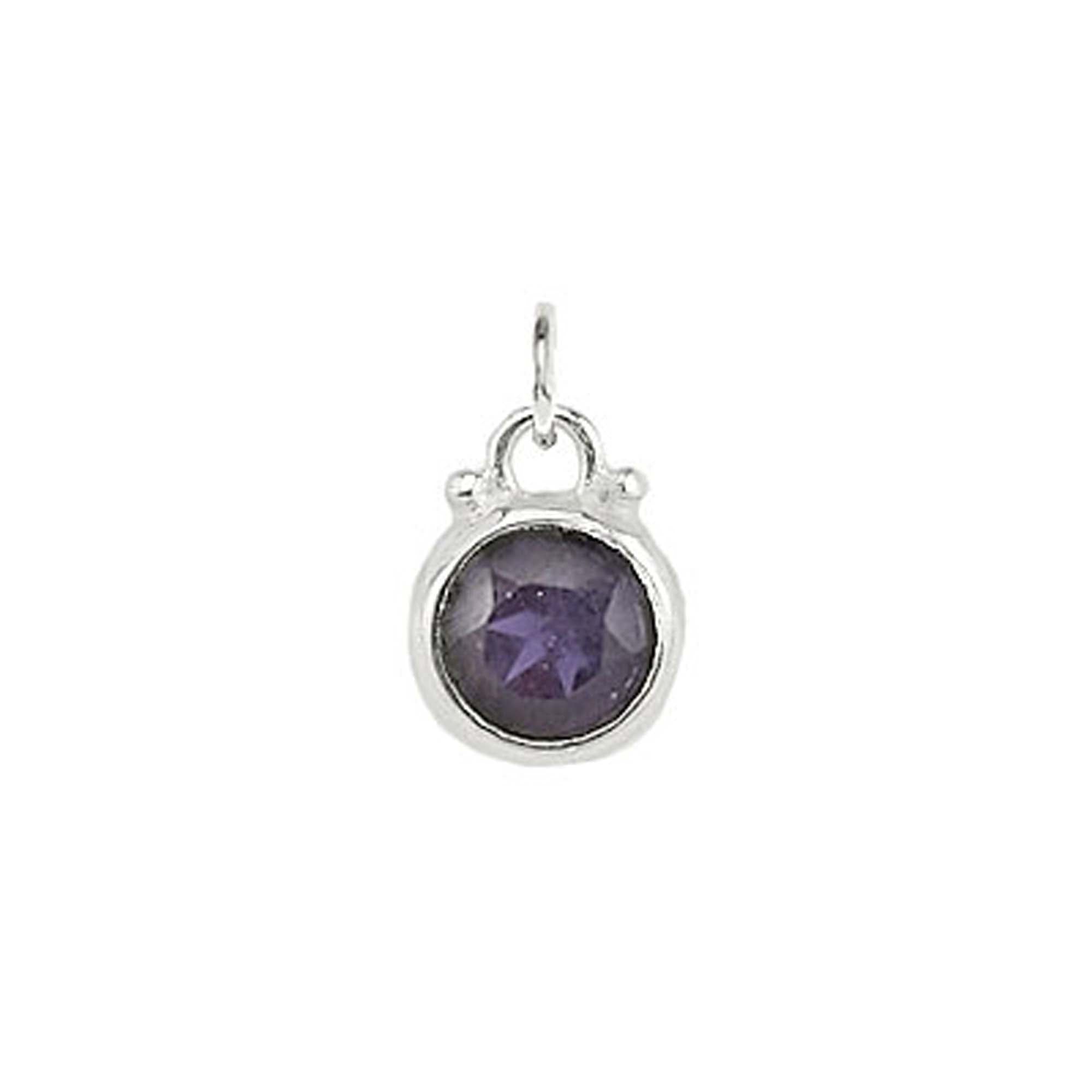 September -- Iolite Birthstone Charm in Silver - FINAL SALE