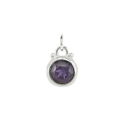 September -- Iolite Birthstone Charm in Silver