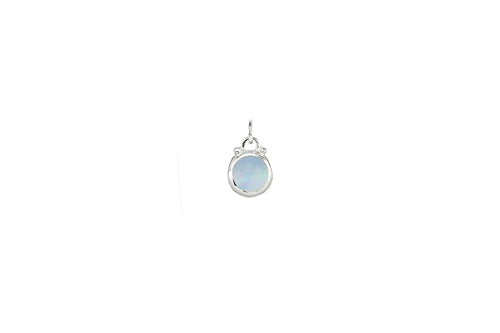 October -- Opalesque Moonstone Birthstone Charm in Silver