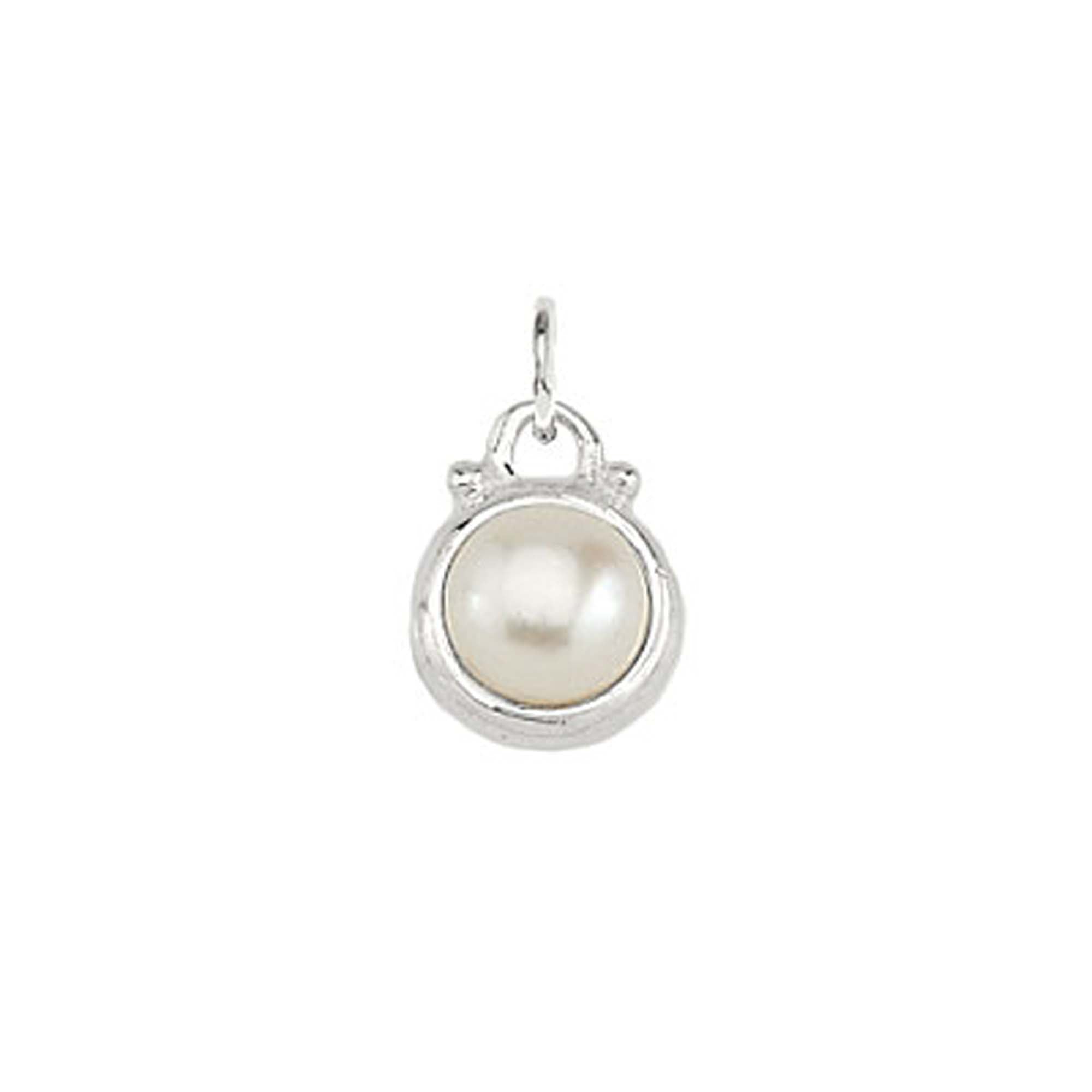 June -- Pearl Birthstone Charm in Silver - FINAL SALE