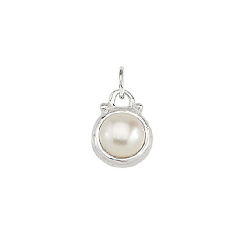 June -- Pearl Birthstone Charm in Silver