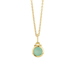 March Birthstone Charm Necklace in Gold - FINAL SALE