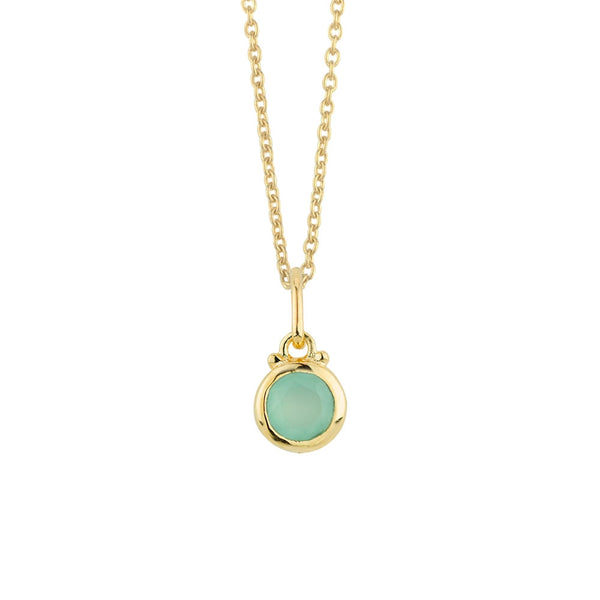 March Birthstone Charm Necklace in Gold - FINAL SALE