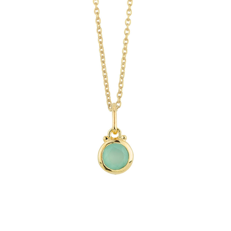 March Birthstone Charm Necklace in Gold - FINAL SALE