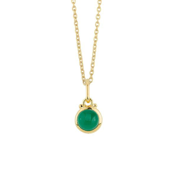 May Birthstone Charm Necklace in Gold