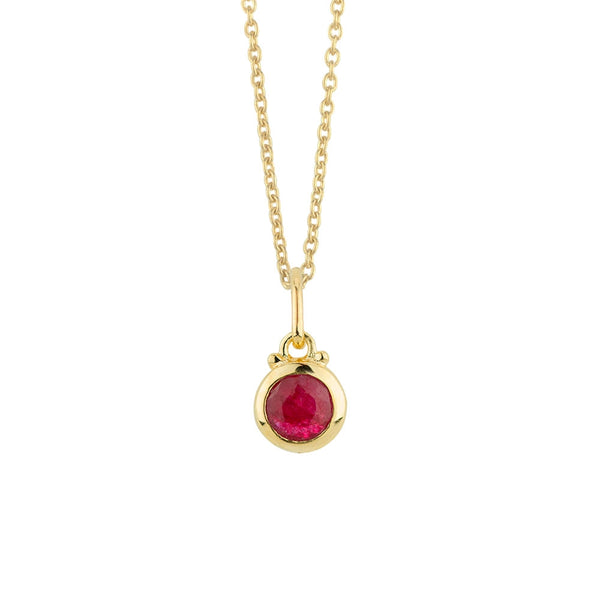 July Birthstone Charm Necklace in Gold