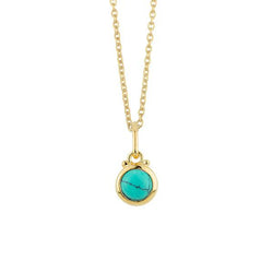 December Birthstone Charm Necklace in Gold