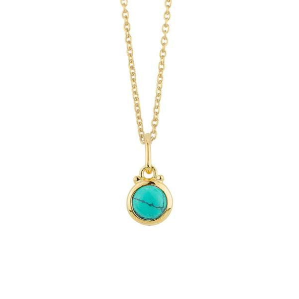December Birthstone Charm Necklace in Gold