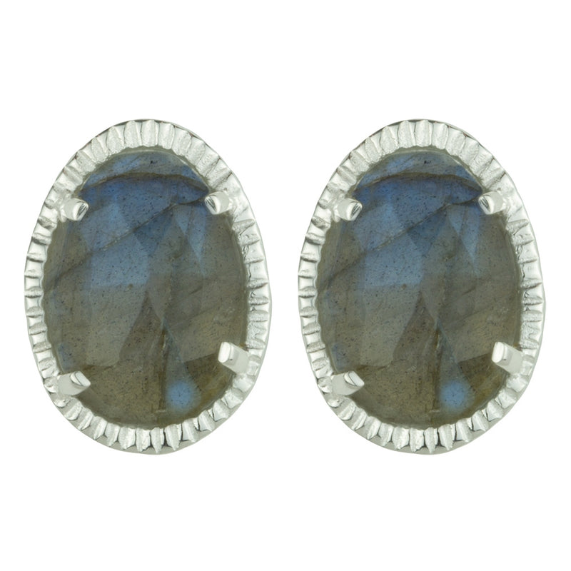 Organic Orb Earrings in Labradoite