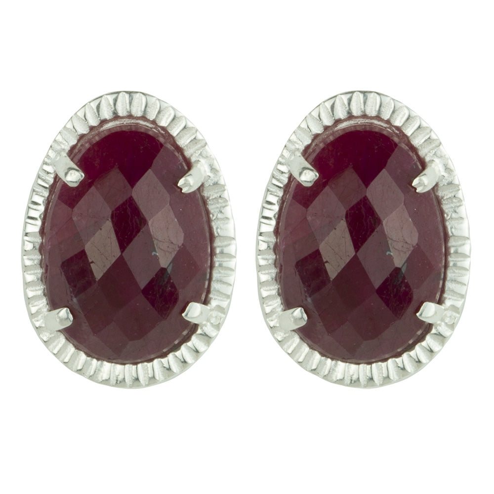 Organic Orb Earrings in Red Ruby - FINAL SALE