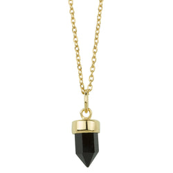 Prism Point Necklace In Gold And Onyx
