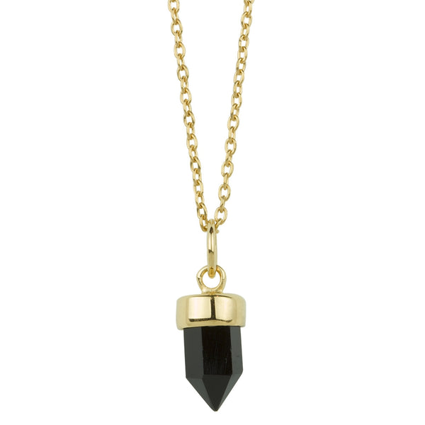 Prism Point Necklace In Gold And Onyx