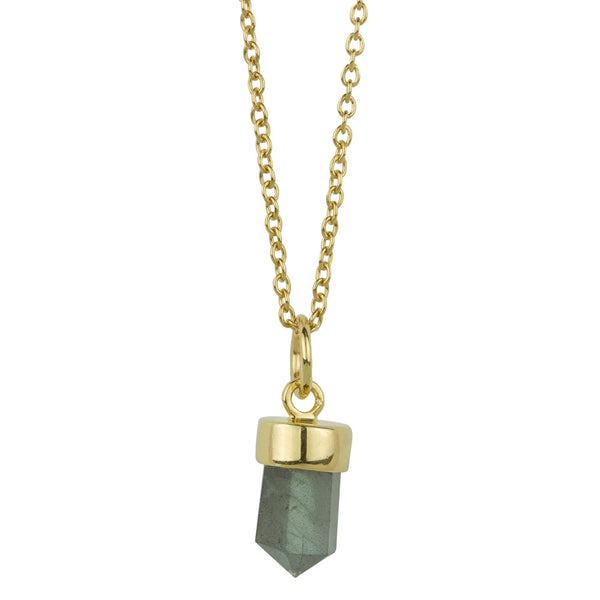 Prism Point Necklace In Gold And Labrodorite