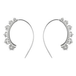 Half Lotus Hoops in Silver | Available to Ship June 7, 2024