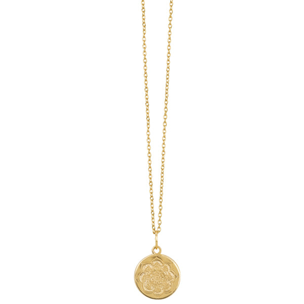 Lotus Coin Necklace in Gold