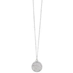 Lotus Coin Necklace in Silver