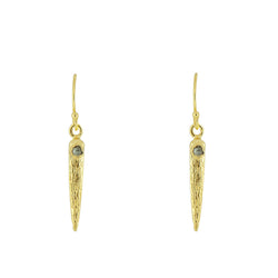 Raw Diamond Anlace Earrings in Gold