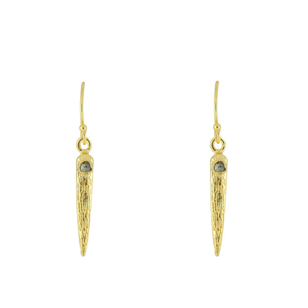 Raw Diamond Anlace Earrings in Gold