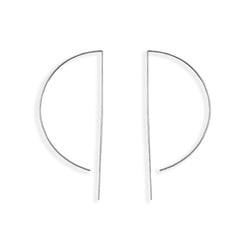 D Wire Hoop Earrings in Silver - 3 ½"