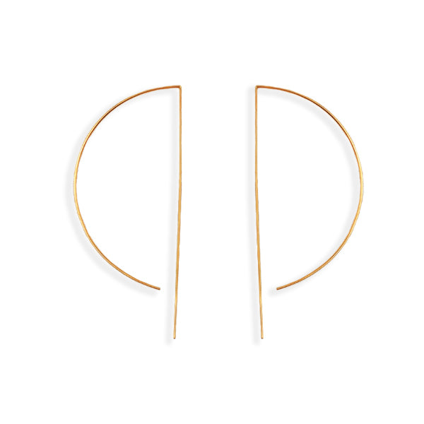 D Wire Hoop Earrings in Gold - 3 ½"