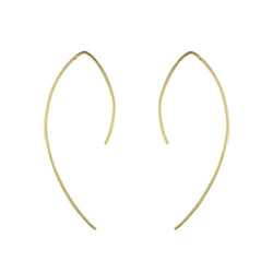 Curved Bar Open Hoops in Gold