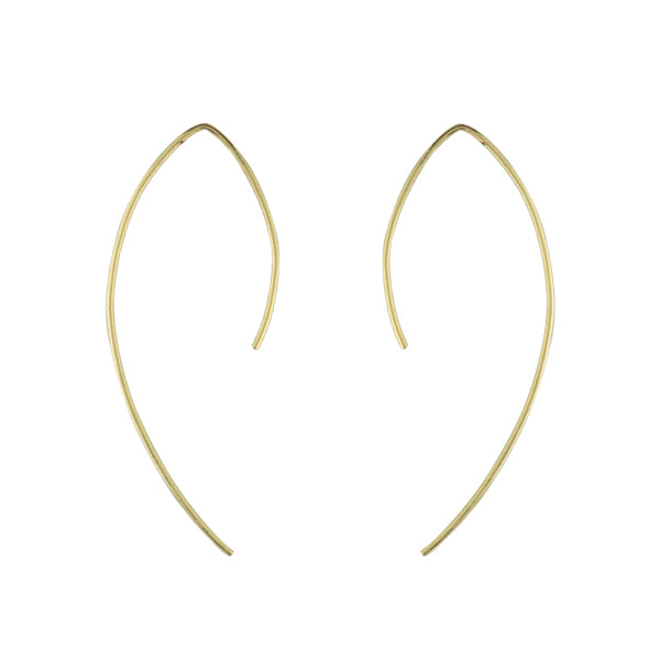 Curved Bar Open Hoops in Gold