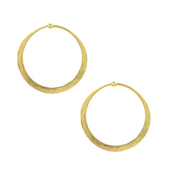 Hammered Hoops in Gold - 1 1/2"