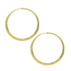 Hammered Hoops in Gold - 2"