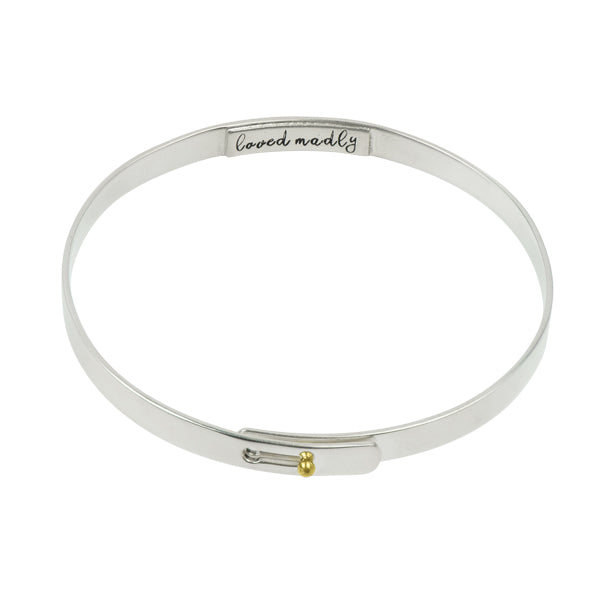 Message in a Bangle Bracelet - "Loved Madly"