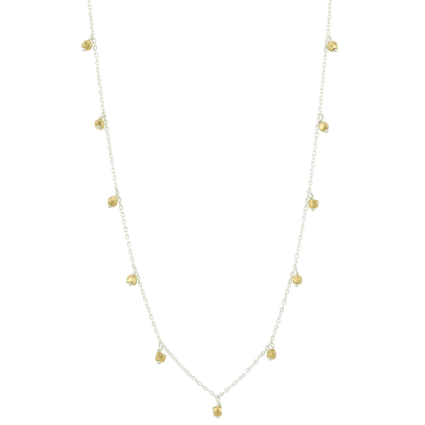 Falling Stars Necklace in Gold and Silver - 34" L