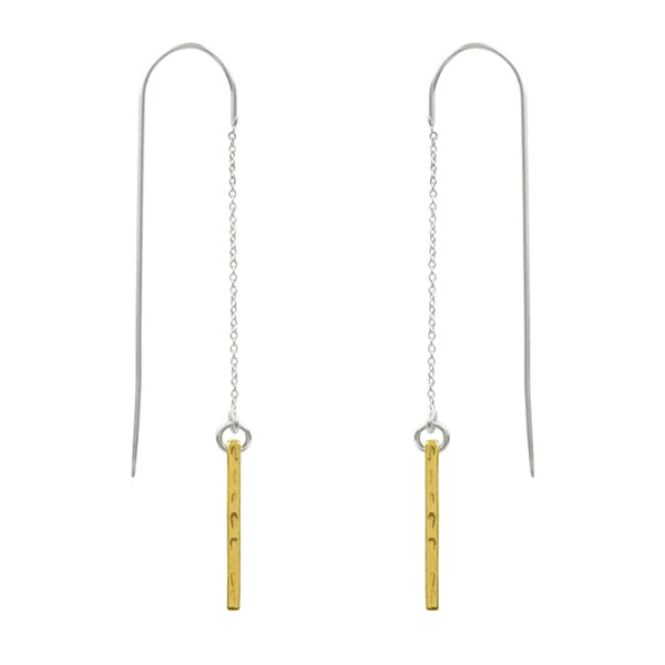Gold Bar Threader Earrings