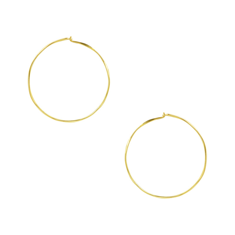 Twisted Sleeper Hoops in Gold - 1 1/2"