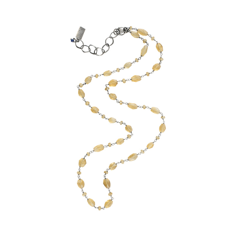 Stone Strand Necklace - Citrine - 22-24"
