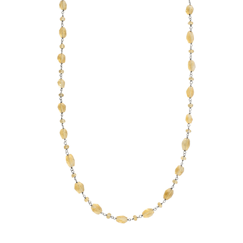 Stone Strand Necklace - Citrine - 22-24"