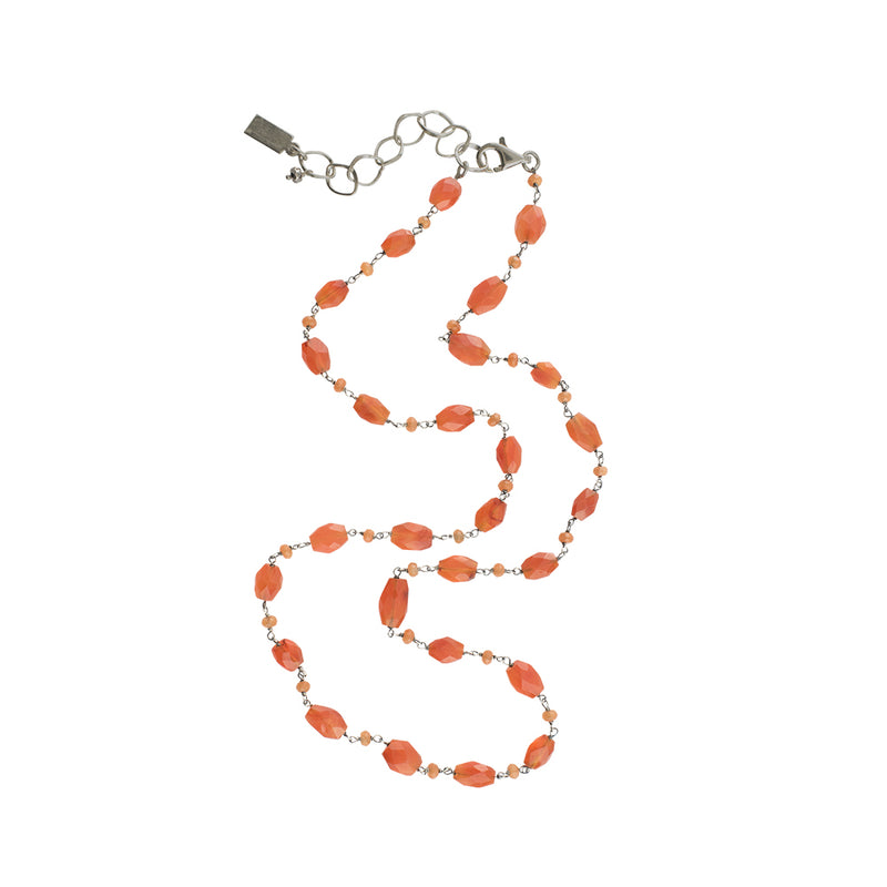 Stone Strand Necklace - Carnelian - 22-24"