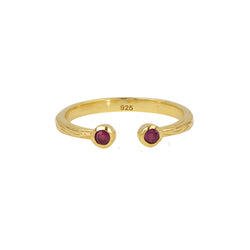 Soufflé Stone Stacker Ring in Ruby and Gold