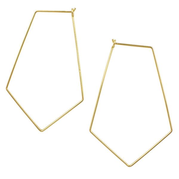 Large Rhombus Hoop in Gold