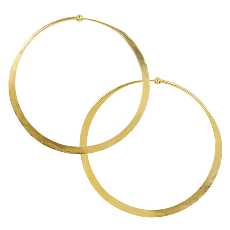 Hammered Hoops  in Gold - 2 1/2"