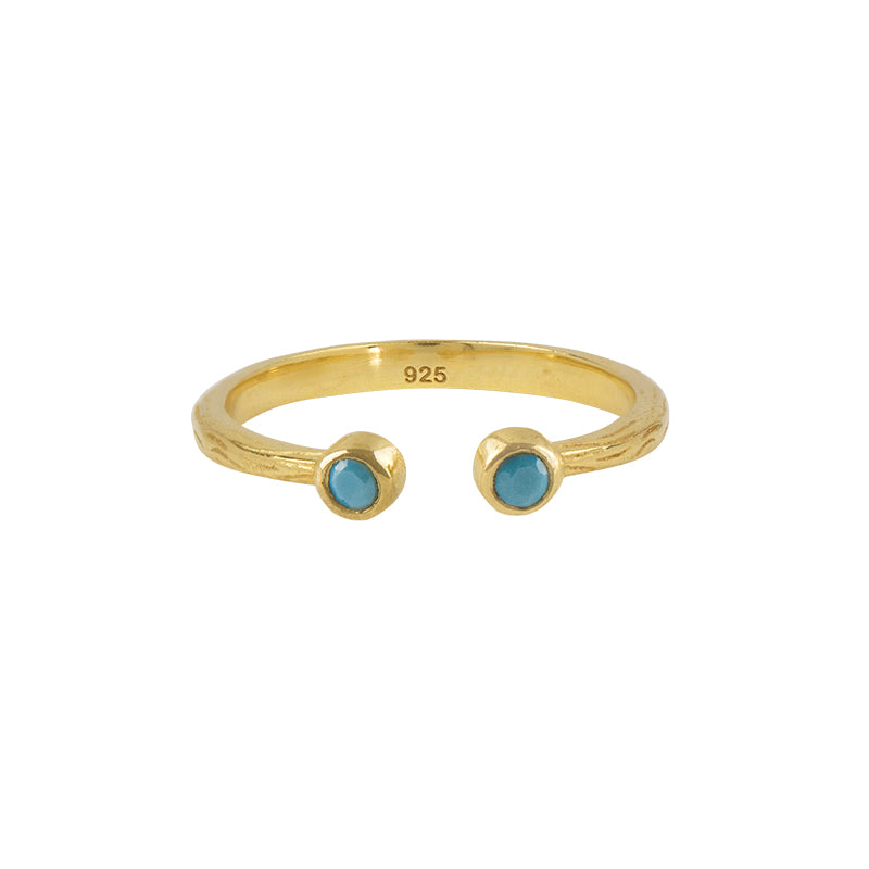 Soufflé Stone Stacker Ring in Turquoise and Gold