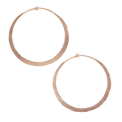 Hammered Hoops in Rose Gold - 2"