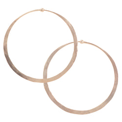Hammered Hoops in Rose Gold - 2 1/2"