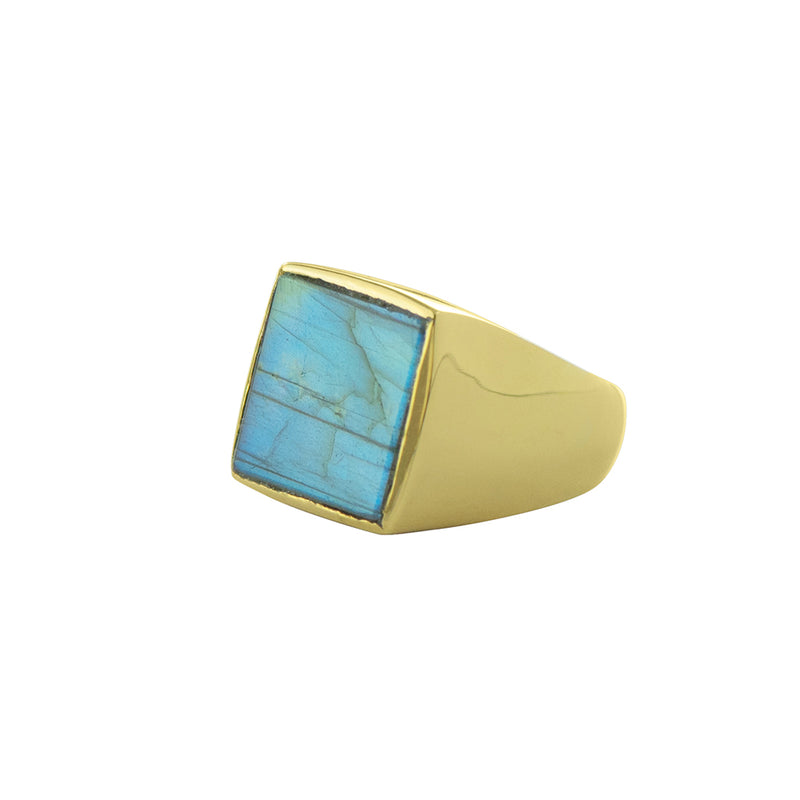 Labradorite Window Ring in Gold