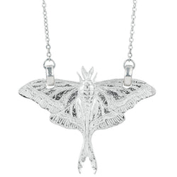Luna Moth Necklace in Silver
