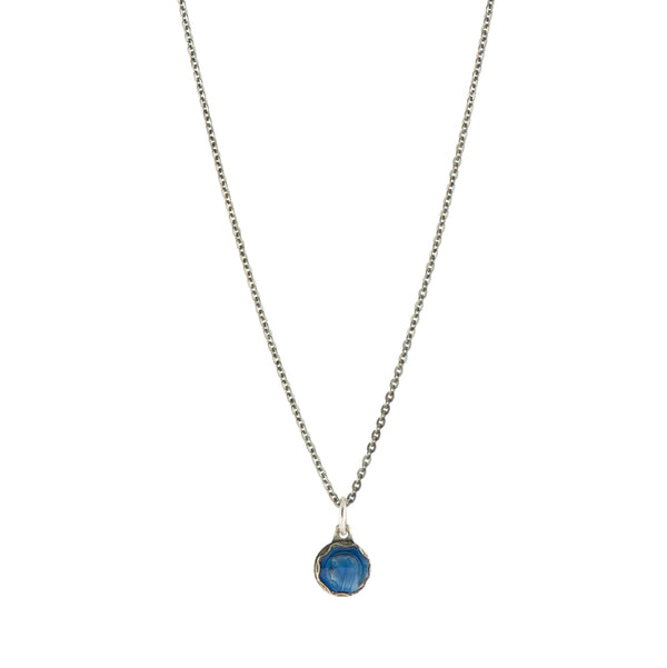 Blue Enamel Vintage Saint Necklace -  #34