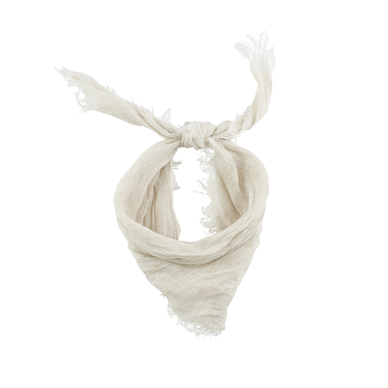 Linen Bandanna in White Sand