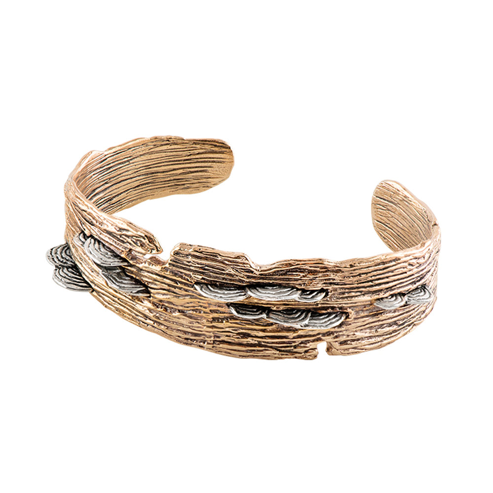 Top Shelf Fungi Cuff - Small - Bronze with Sterling Fungi